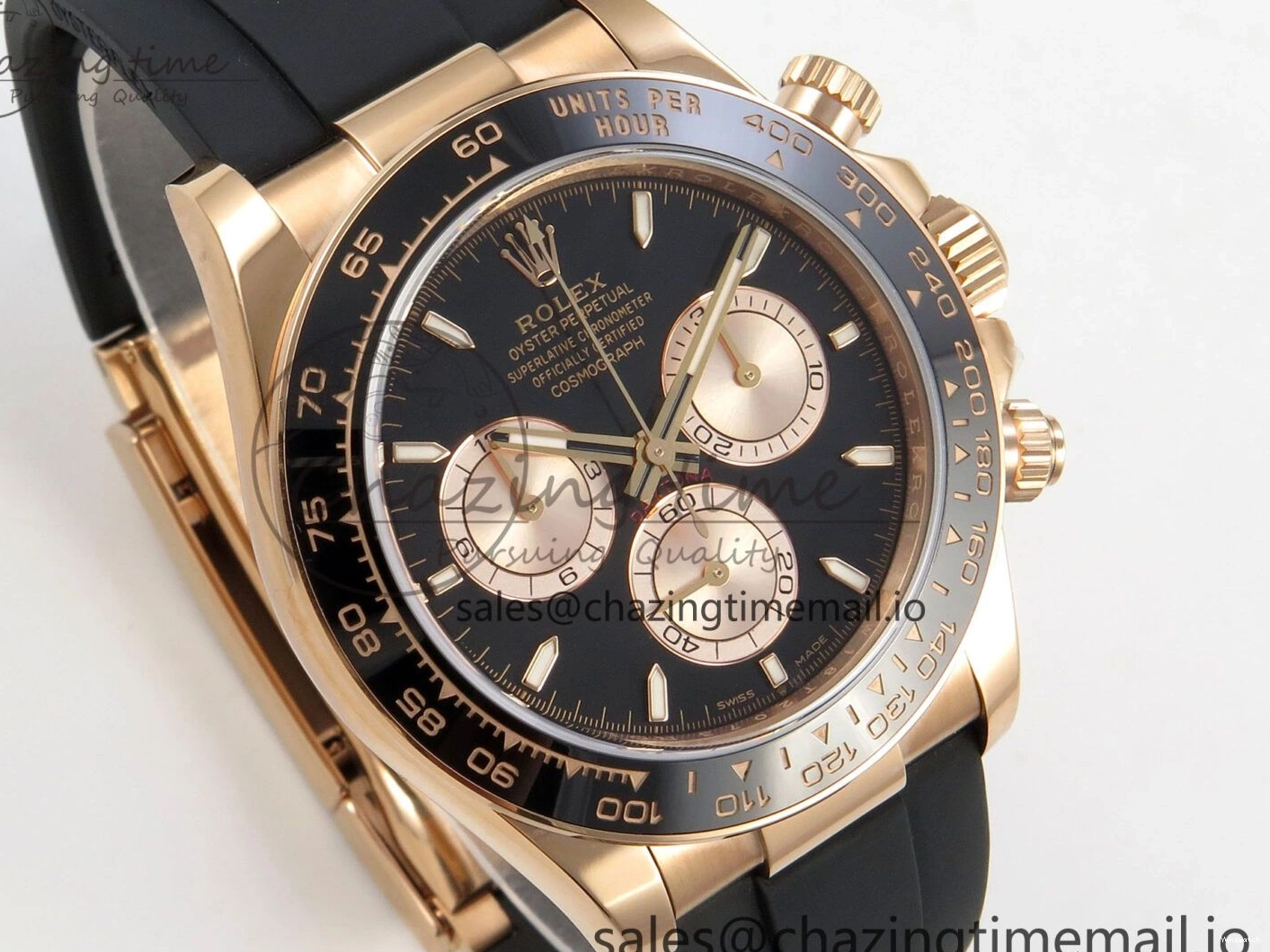 RG Oysterflex Edition 126515 VSF Daytona on 1:1 VS4131 (Weighted) Strap Dial Black V2 Best 0120